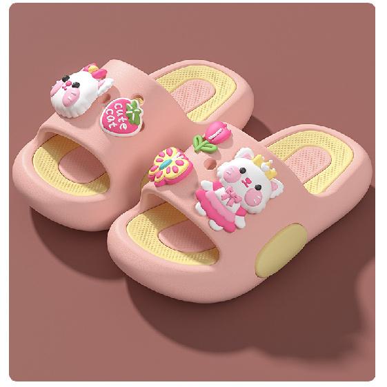 Children's Summer Cartoon Cute Sandals for Boys and Girls, Indoor and Outdoor Non-Slip Soft Sole Slippers for Toddlers and Babies