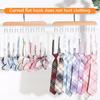 2pcs Multifunctional Wooden Clothes Hanger With 8 Hooks Space Saving Closet Organizer For Belts, Ties, Bras, Tank Tops, Jeans And Trousers