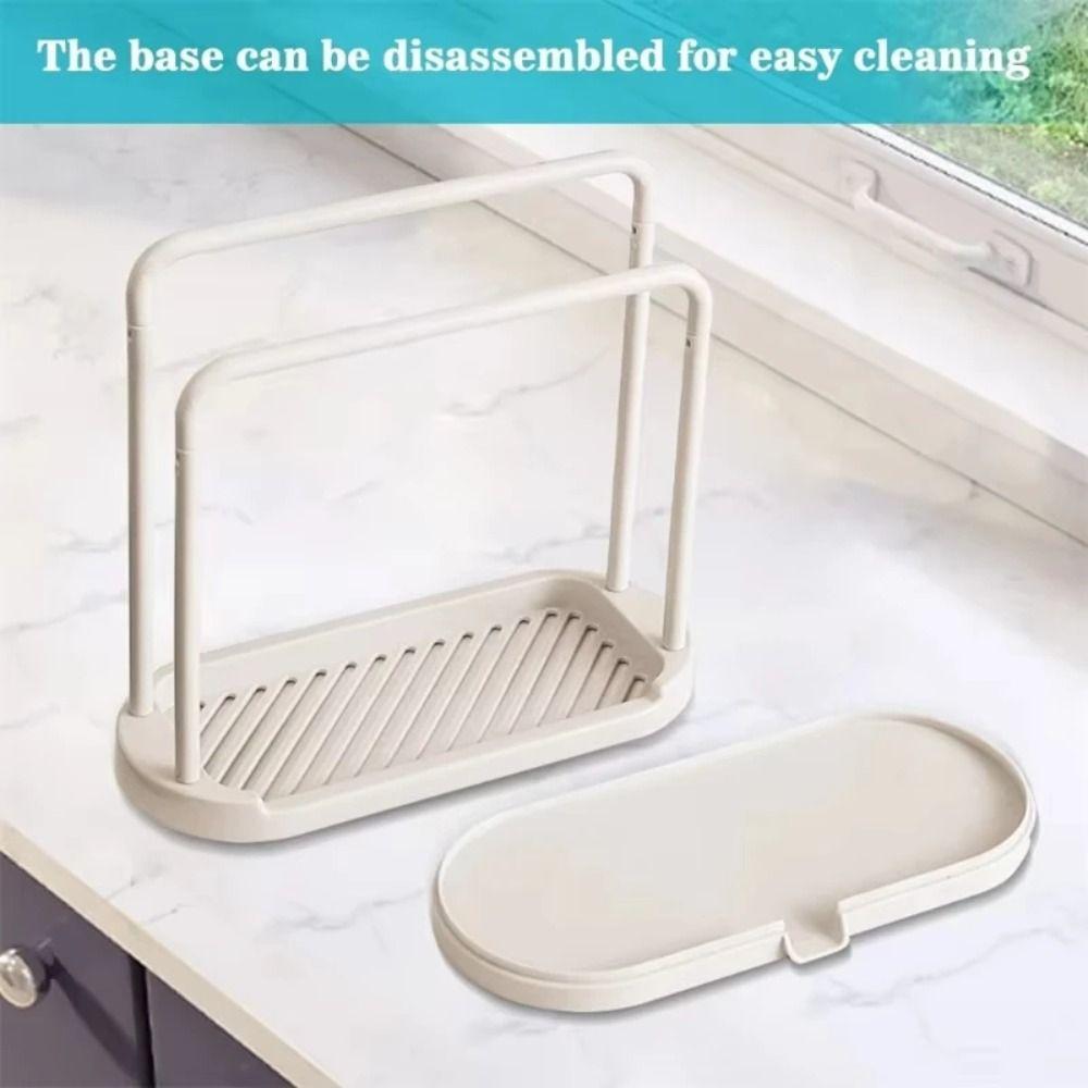 Double-Layer Kitchen Dishcloth Holder Hollow Design Countertop Rag Hanger Under Sink