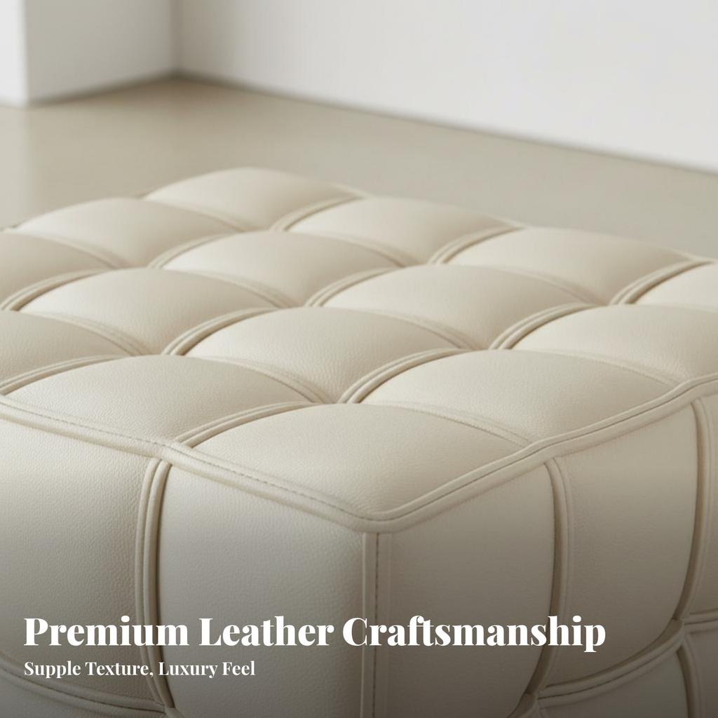 Cube Pouf Italian Design Ottoman Modern Luxury Geometric Shape for Homeowners, Home Decorators, Living Room, Entryway, Study