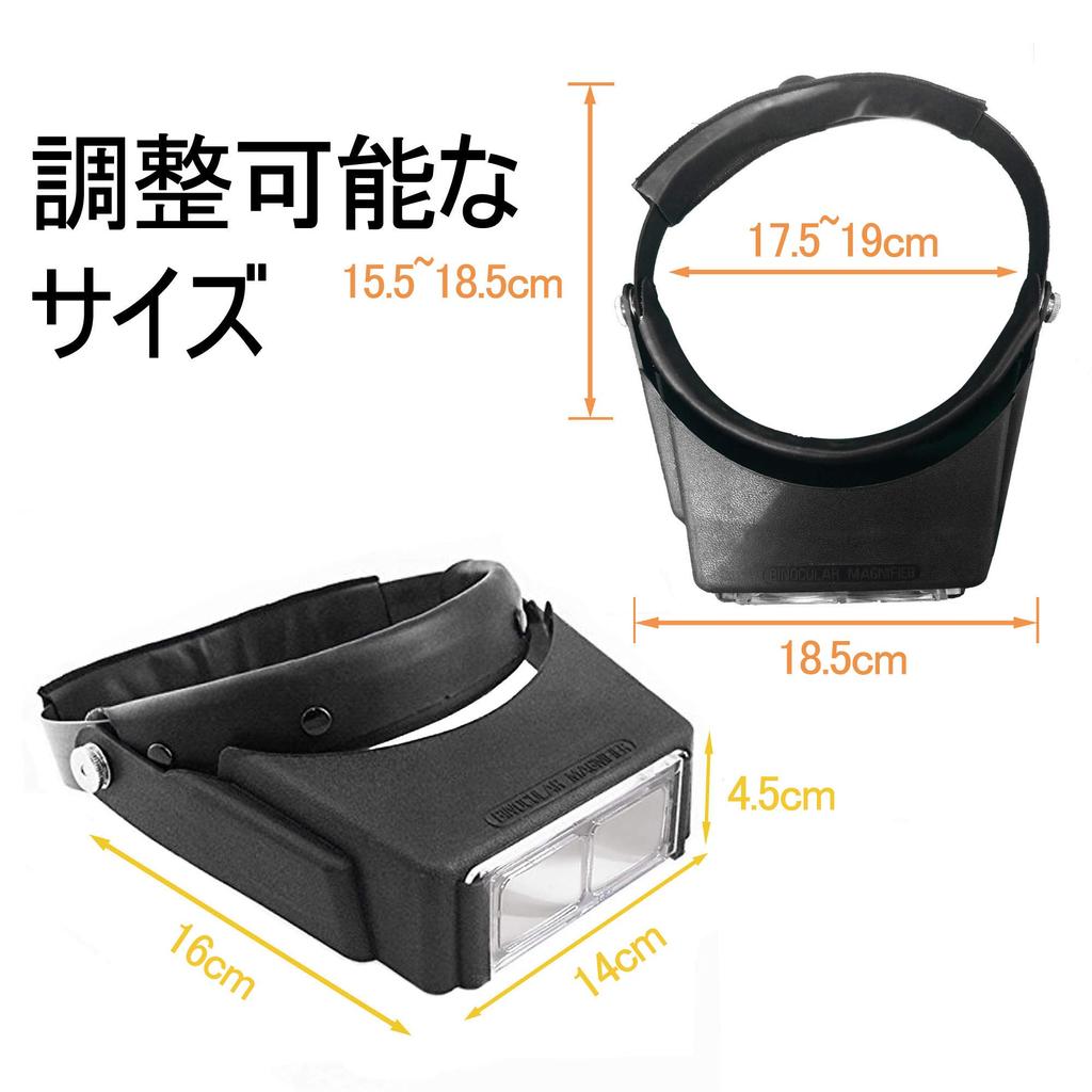 MAGDEPO Headband Magnifier Head Magnifier Optical Acrylic Binocular Magnifier Magnification Adjustable Headband for Jewelry Head Magnifier for
