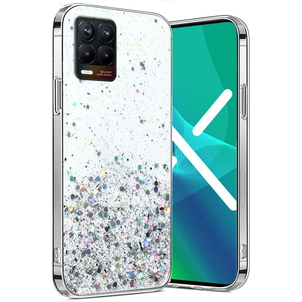 Case for Realme 8 / 8 Pro, Glittery, Transparent