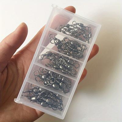 1 Set/50 Stück 5 Größen Schnellangelhakenverbinder, Luya Angelzubehör kleine Zubehörteile, Angelausrüstungszubehör
