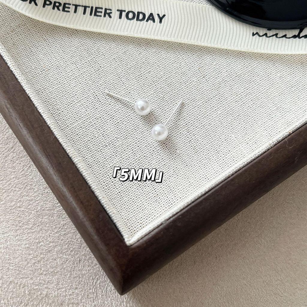 Boucles d'oreilles coréennes rétro perle aiguille argent 925 pour femmes - Style célébrité