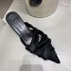 Fashion 2025 Women Mules Elegant Sandals Pumps Summer Female Shoes Low Heels New In Fashion Ladies Sandal Pointed Toe Slides Footwear