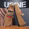 Mocassins à enfiler en daim givré pour homme – Chaussures décontractées à semelle souple de style britannique