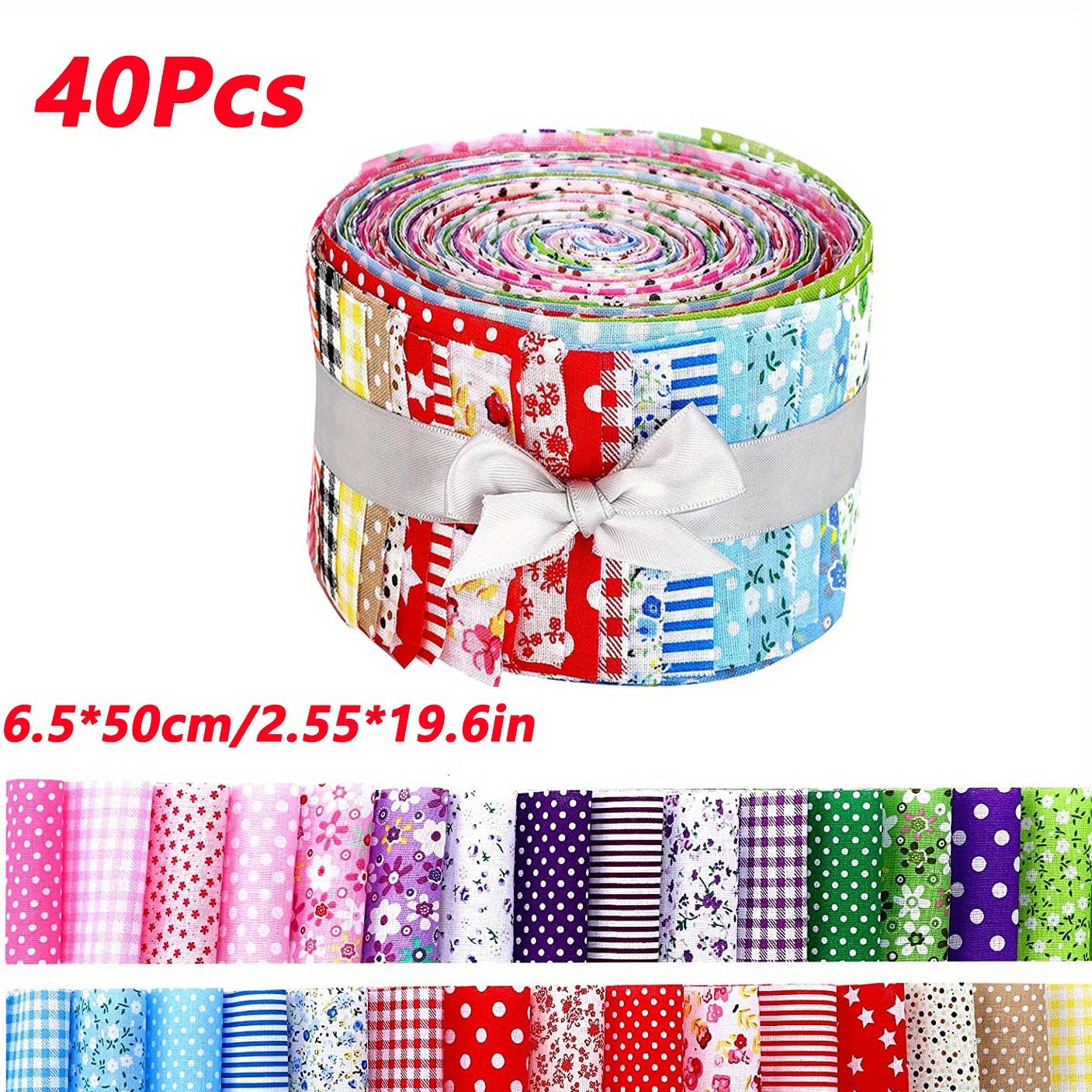 

40 шт., рулон хлопчатобумажной ткани, полоски ткани, рулон ткани для квилтинга, предварительно вырезанный рулон для лоскутной ткани в стиле пэчворк 6.5*50cm/2.55*19.6inch