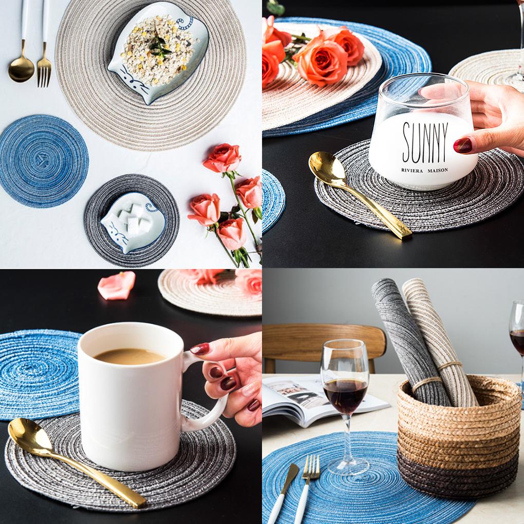 Cotton Weave Thicken Placemat Coaster Home Kitchen Heat Insulated Anti-hot Pad