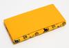 Hasegawa Deerskin Inden Long Wallet with Bill Compartment, Unisex (Yellow Cat Design)