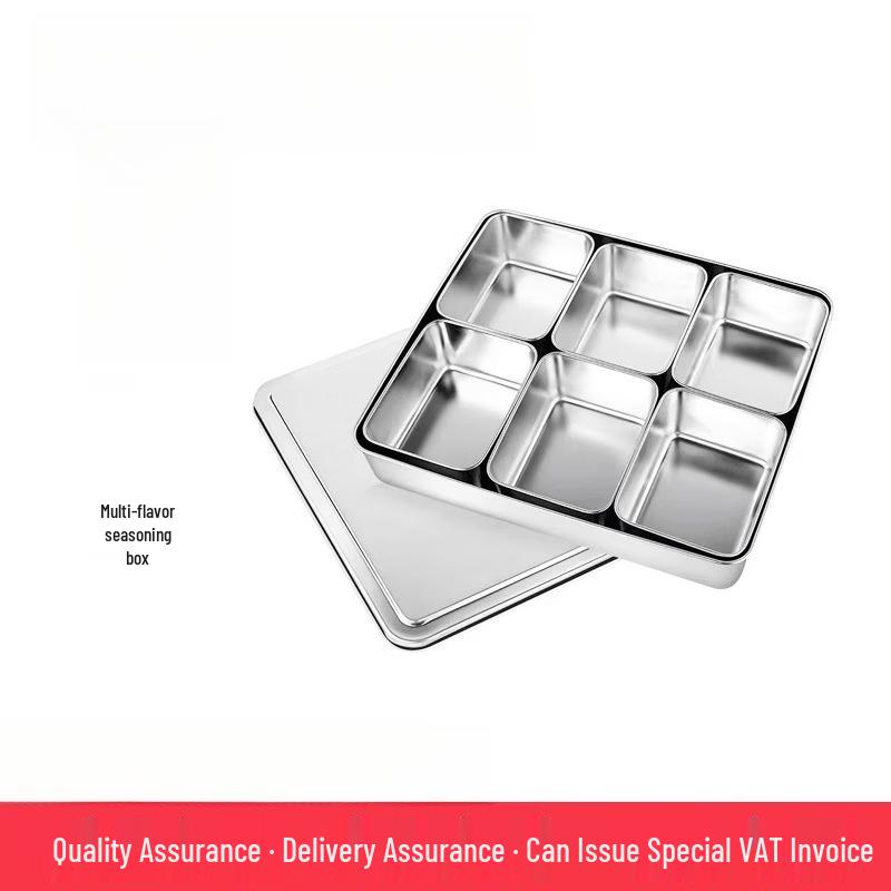 Stainless Steel 8-Compartment Spice Box