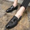 Luxury Designer Pointed Tassel Sequins Patchwork Oxford Shoes For Mens Formal Wedding Dress Homecoming Sapatos Tenis Masculino