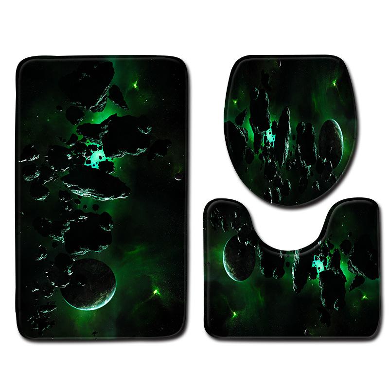 Planet Bathroom Floor Mat Bathroom Mat Toilet Three-Piece Set