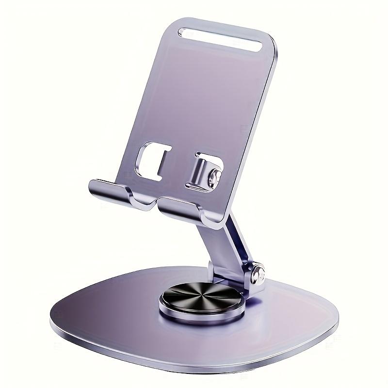 Foldable Metal Phone Stand - 360° Rotating Compact Holder for Smartphones, Tablets, Office & Travel Accessory