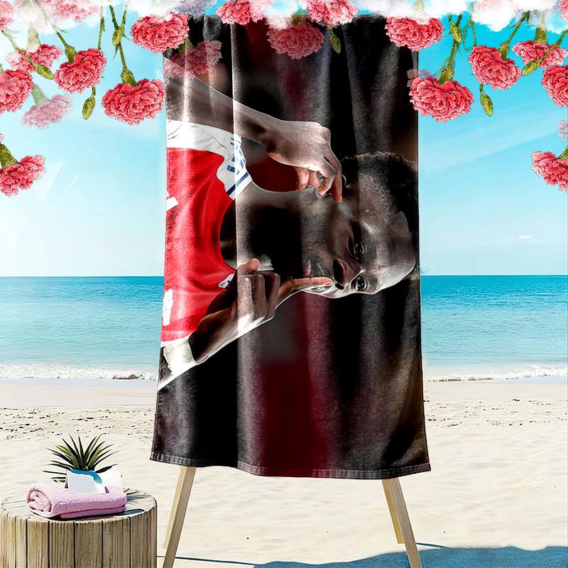 Bukayo Saka Print Beach Towel, Large Soft Quick Dry Towel for Beach Camping Swimming