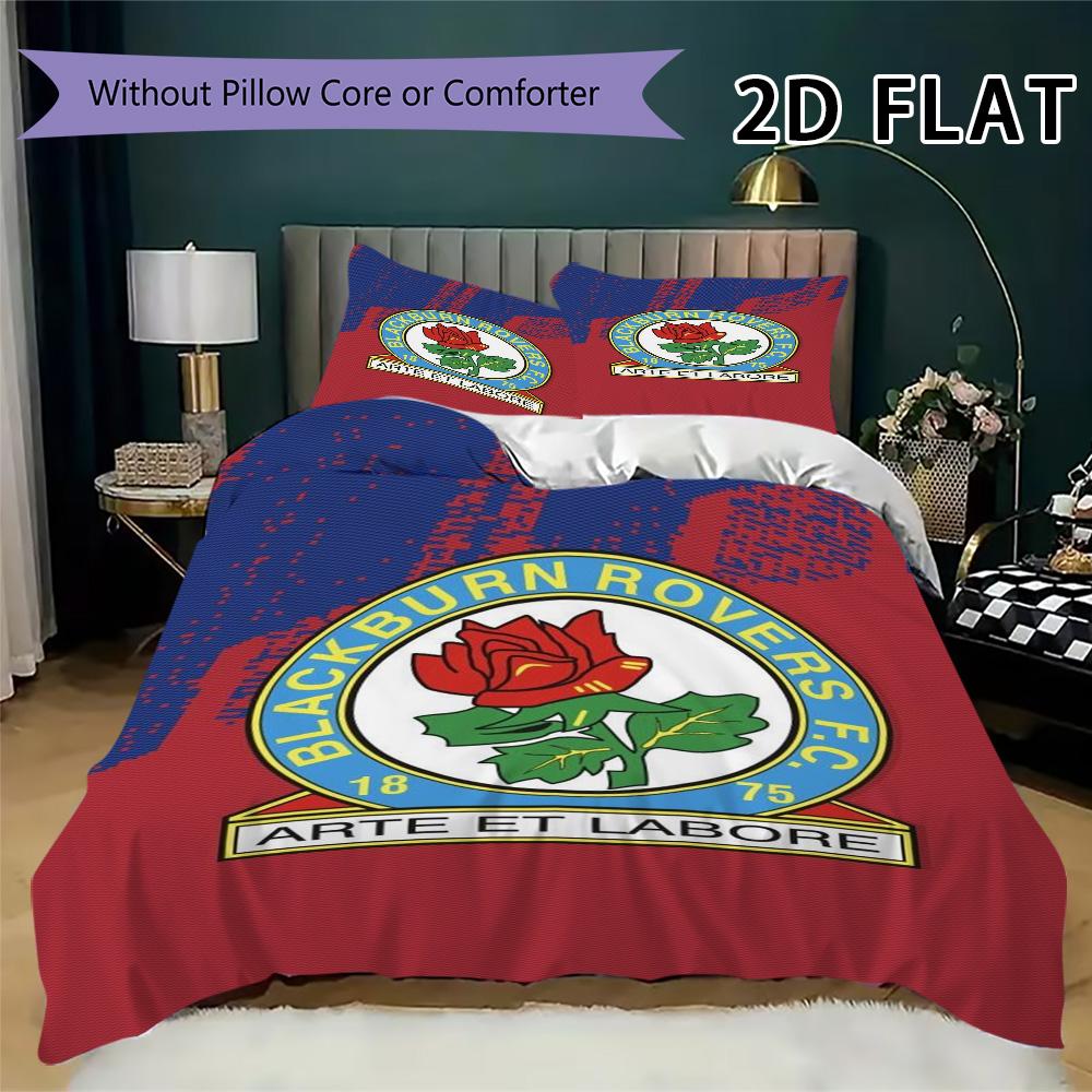 Bristol Rovers fc Pattern Bedding uilt Set uilt Cover Pillowcase Home Decoration Birthday Gift (1 * duvet cover + 2 * pillowcase without core)