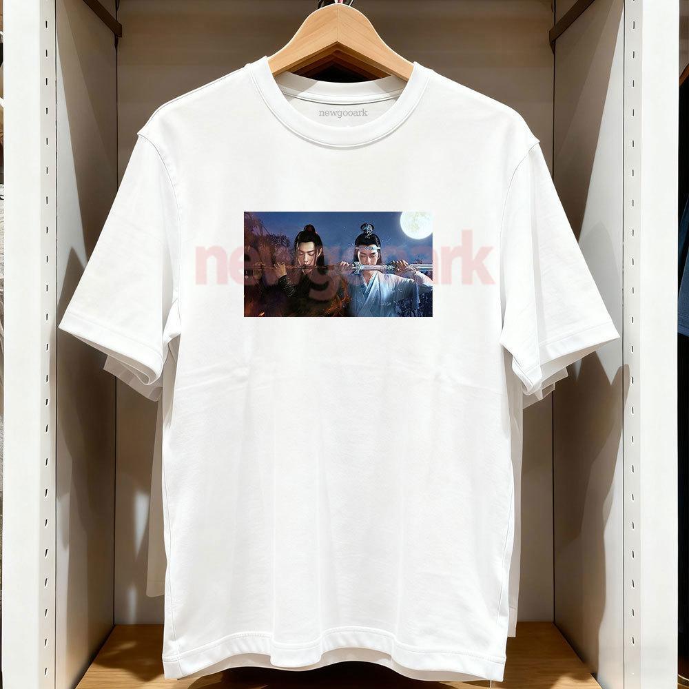 The Untamed Mo Dao Zu Shi Wei Wuxian Lan Zhan Cotton Printed T Shirt Unisex Adult Casual Streetwear Couple Tops Tee Short Sleev