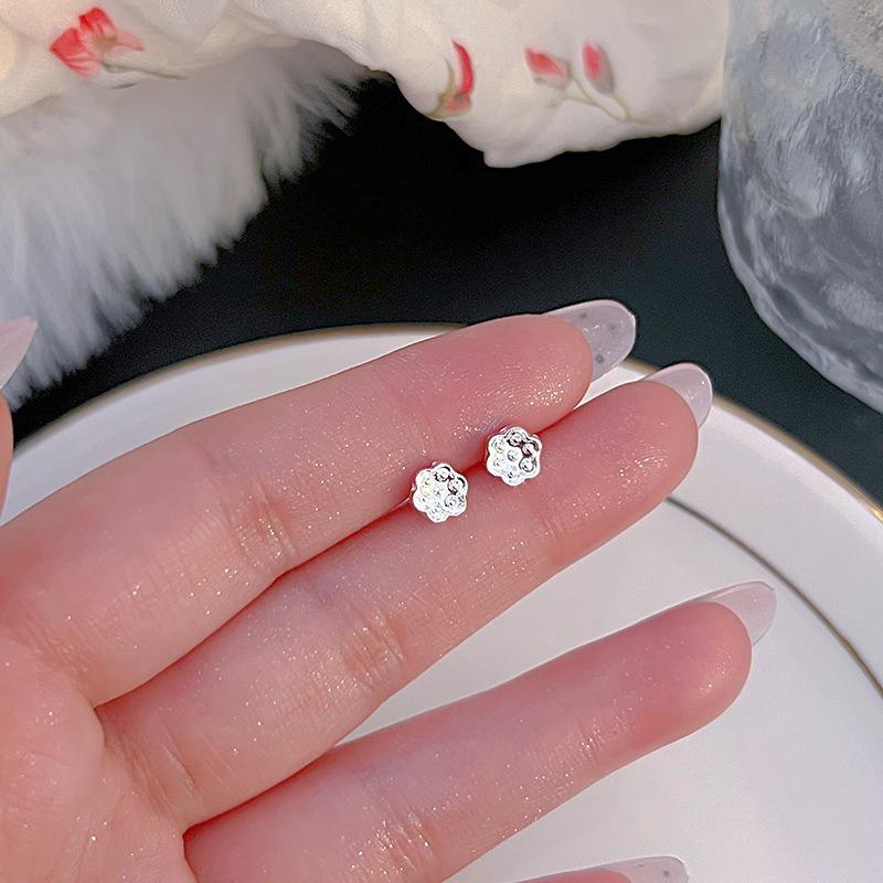 S925 sterling silver ear needles new temperament simple and small stud earrings women's earrings ear holes anti-blocking earrings jewelry