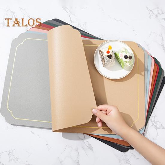 Rectangle Faux Leather Placemat Modern Waterproof Heat-Resistant Non-slip Heat Insulation Dishwasher Safe Dining Table Protection Decoration