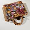 2025 Luxury Sequins Embroidery Large Tote Bags New Fashion Bamboo Handle Women Handags Lady Woven Straw Flower Summer Beach Bag