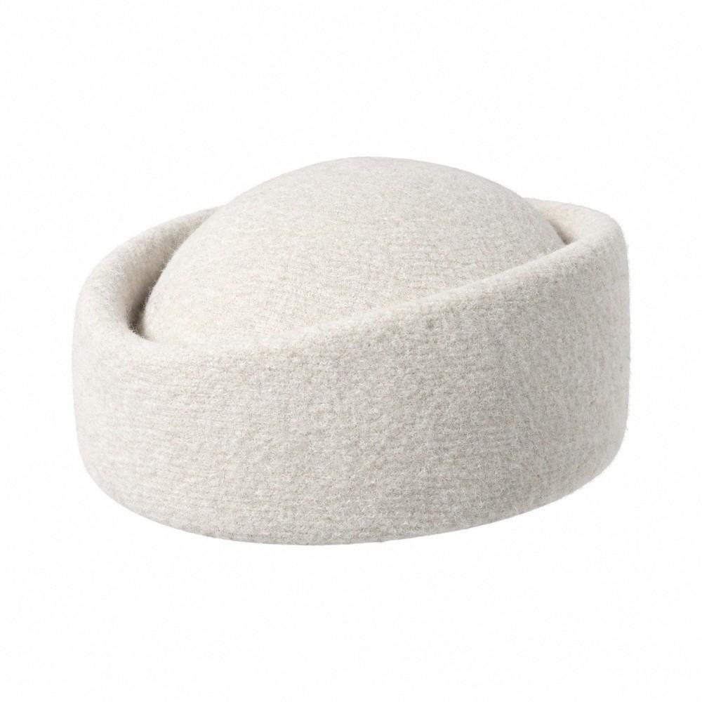 Weicher Stewardessen Pillbox Hut Unifarbener Unifarbener Fedora Warmer Beanie Mütze Herbsthochzeit