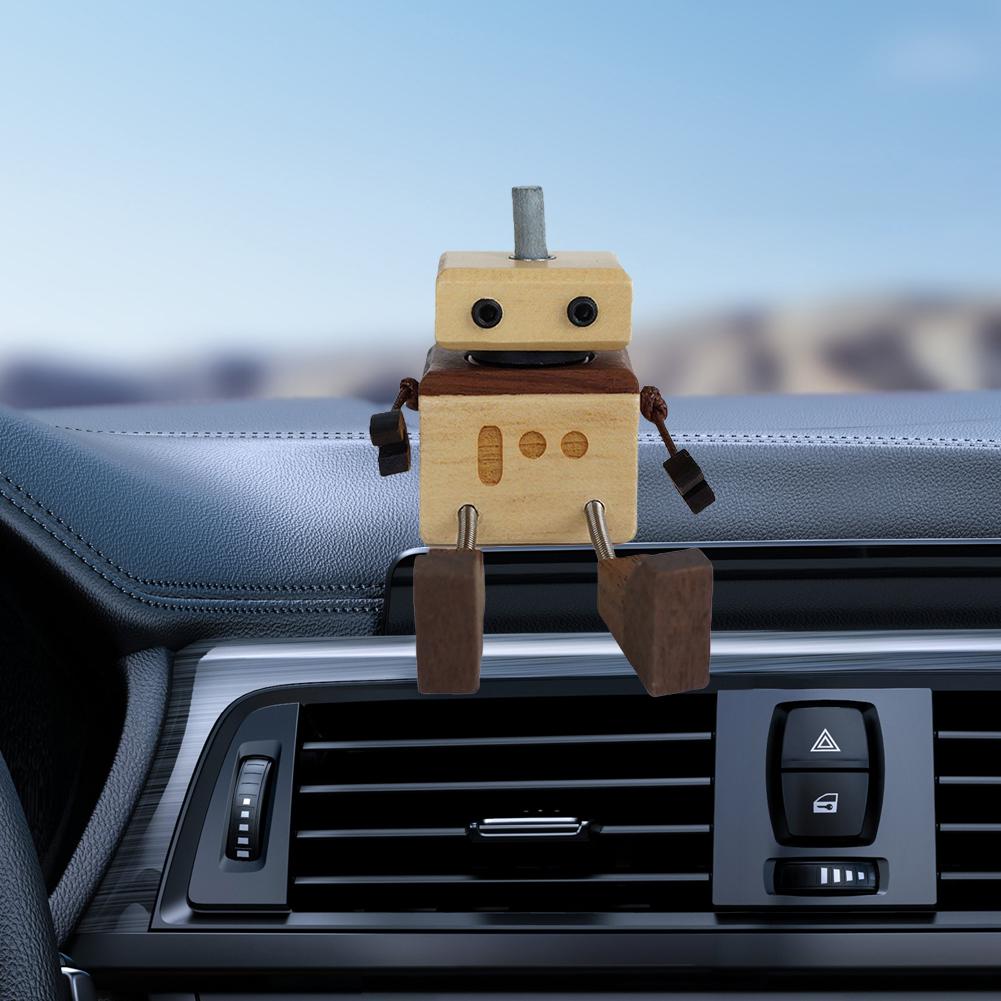 

Magnetic Shaking Wooden Man Figurine Car Air Outlet & Dashboard Decor Ornament HandCrafted Leg-swinging Statue Car Lovers Gifts