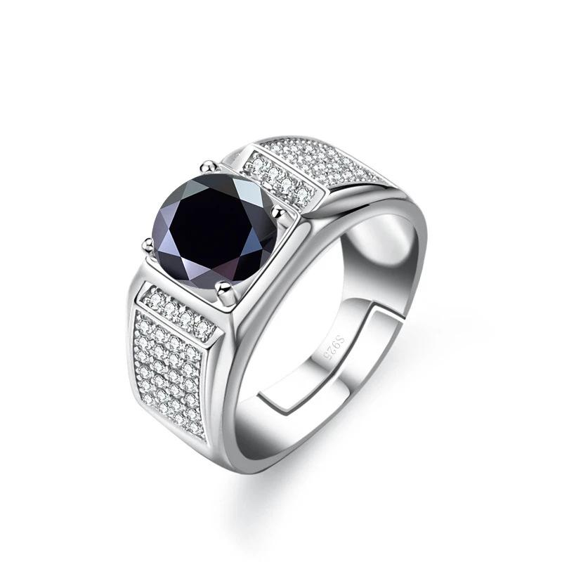 6.5mm 925 Sterling Silver Minimalist Moissanite Men Ring Luxury Wedding Band D VVS1 High End Fine Jewelry