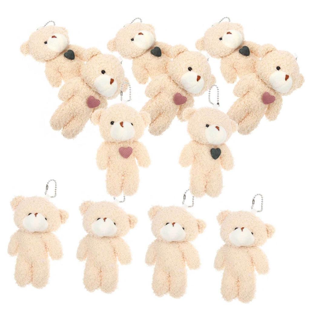Toddmomy 12-teilige Teddybären-Puppen, Stoffbären, Mini-Bären, Tieranhänger-Schlüsselanhänger, Mini-Plüschtiere, sperrig, Valentinstagsgeschenk