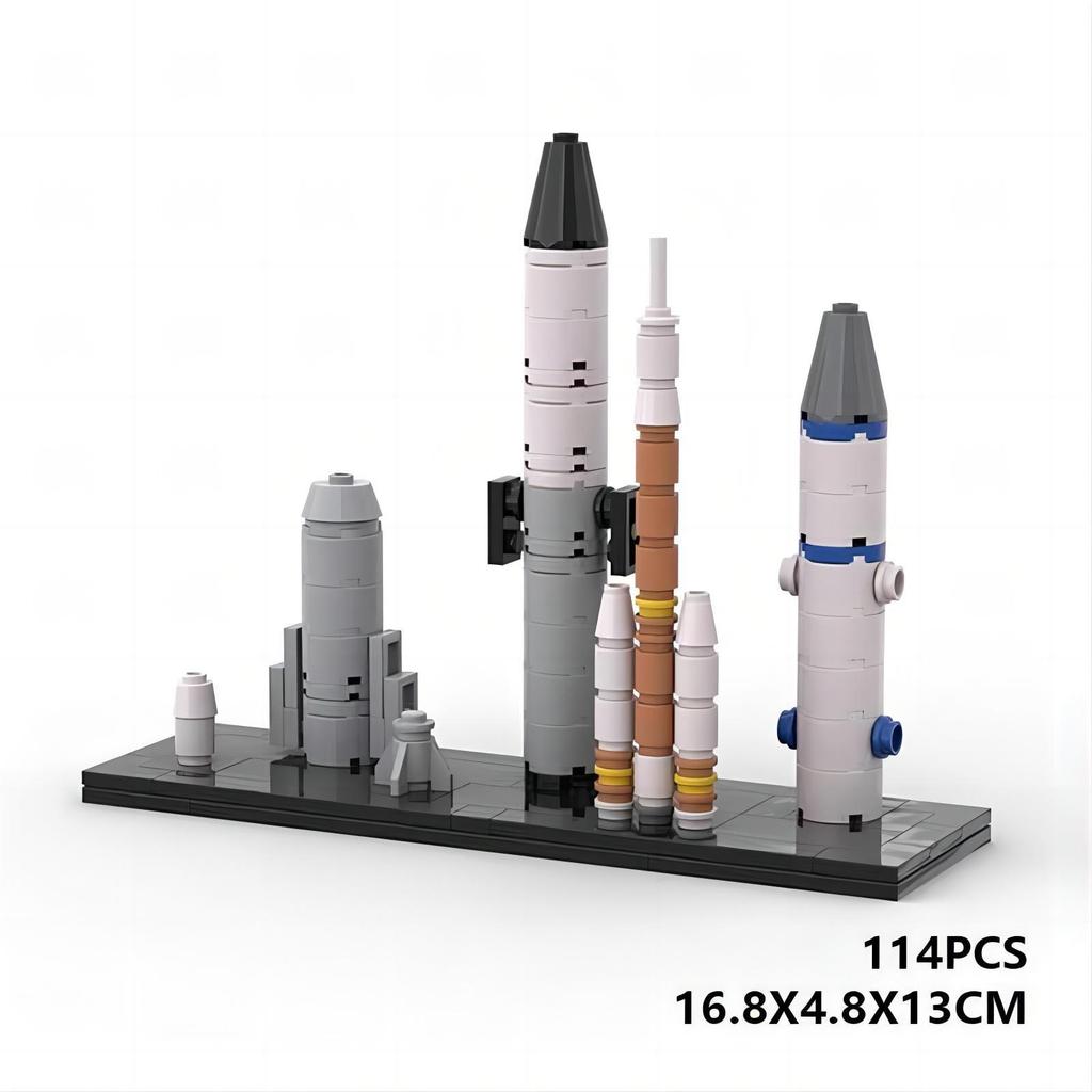 Compatible With Building Blocks MOC-83164 Mini Rocket Garden Building Blocks Space Novel Toy Set Ornaments