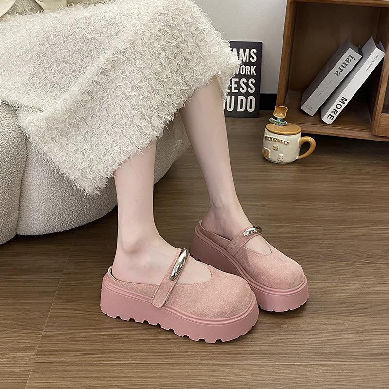 European Station Sponge Cake Bottom Slippers 2025 Spring and Summer New Thick-bottomed Versatile Outer Wear Heightening Non-slip Casual Bag Head Drag