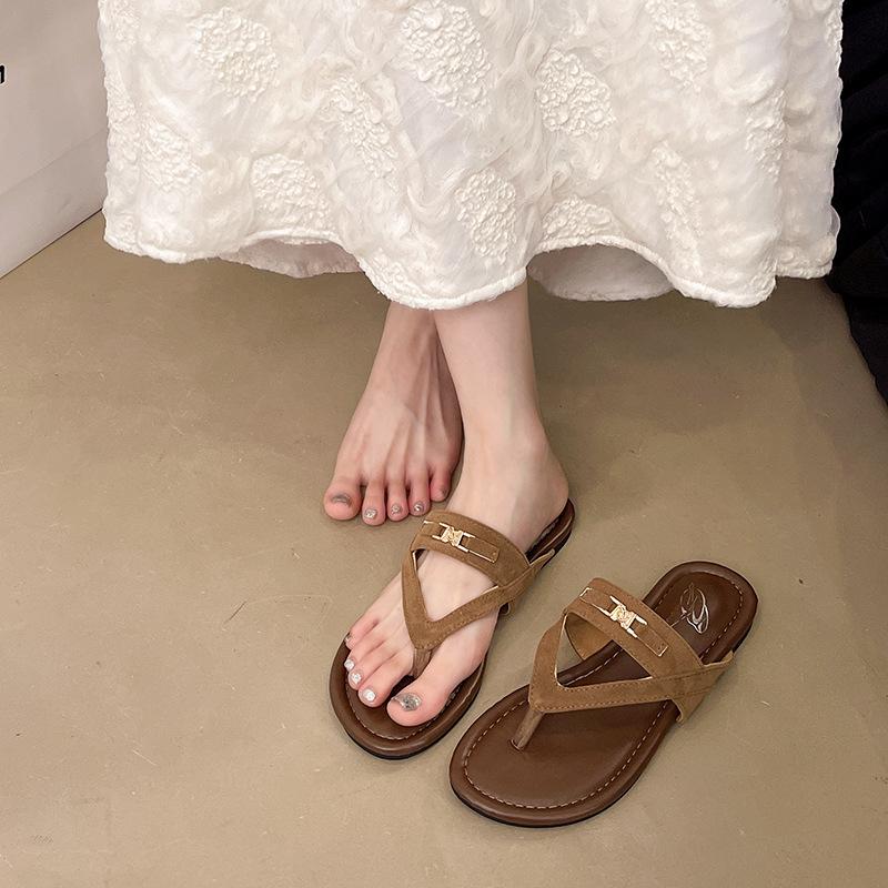 Flip-flops Women's New Summer Wear Fashionable Versatile Flat-bottomed Cool Slippers Trendy Beach Shoes