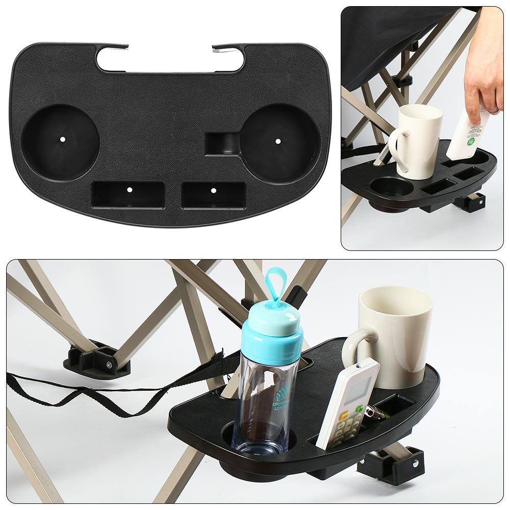 

1/2PCS Durable Camping Fishing Recliner Cup Rack Chair Side Tray Clip On Table Drink Holder