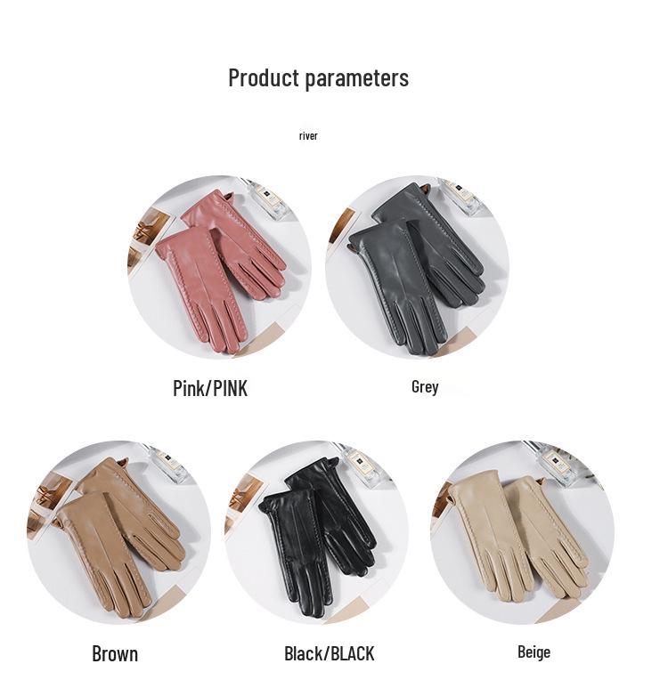 Warme Damen-Handschuhe aus PU-Leder mit Stickerei - Herbst/Winter Koreanischer Stil, Figurbetont, Samtfutter, Extra Dick für Radfahren und Autofahren