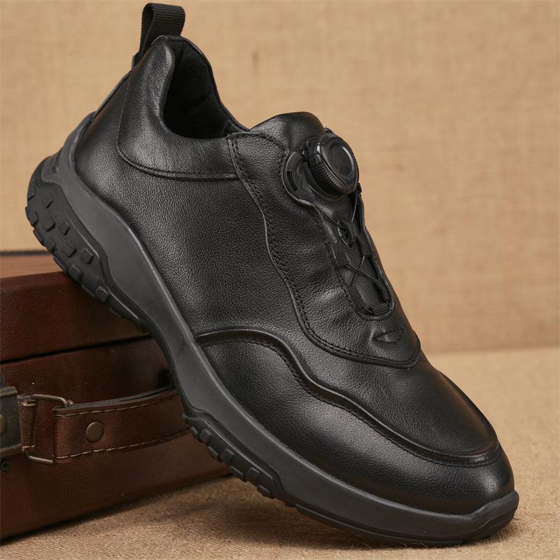 

Верхний слой коровья кожа дорожная обувь на толстой подошве универсальная мужская резиновая низкая обувь на пуговицах кожаная обувь осень вращающаяся пуговица спортивная мужская обувь 44