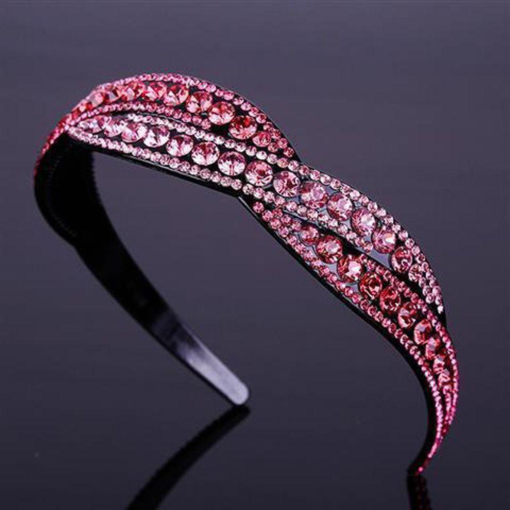 Hairband Shinny Crystal Cross Sweet Headband Korean Style Hair Hoop Rhinestone Girls Hair Hoop