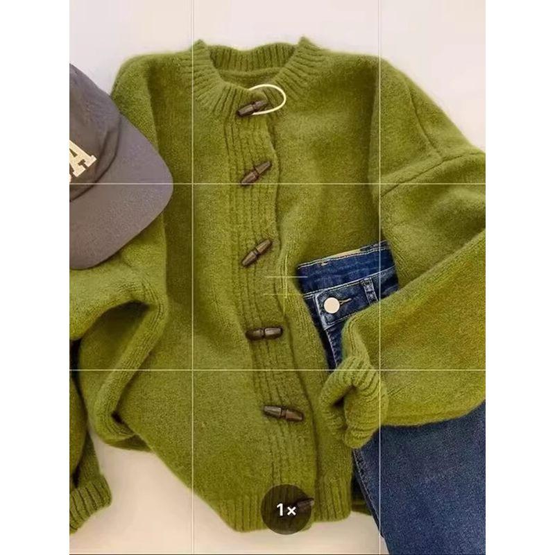 

Авокадово-зеленый бархатный кардиган с енотом Green M