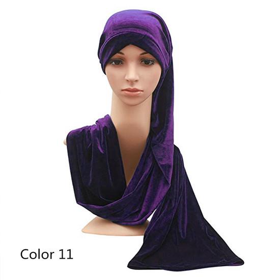 Multi Usage Velvet Turban Head Wrap Scarf Extra Long Tube Head Scarf Tie Pleated Velvet Turban