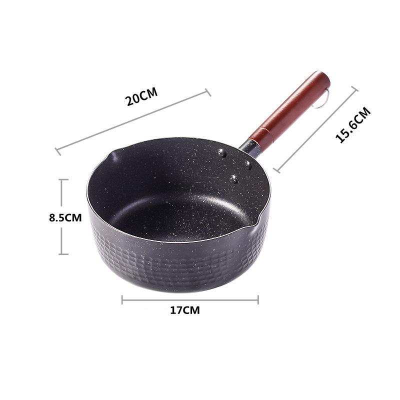 Cratiță antiaderentă de bucătărie cu mâner de lemn Tigaie cu omletă Oale de gătit Supă de lapte Ustensile de bucătărie Aragaz cu inducție universal