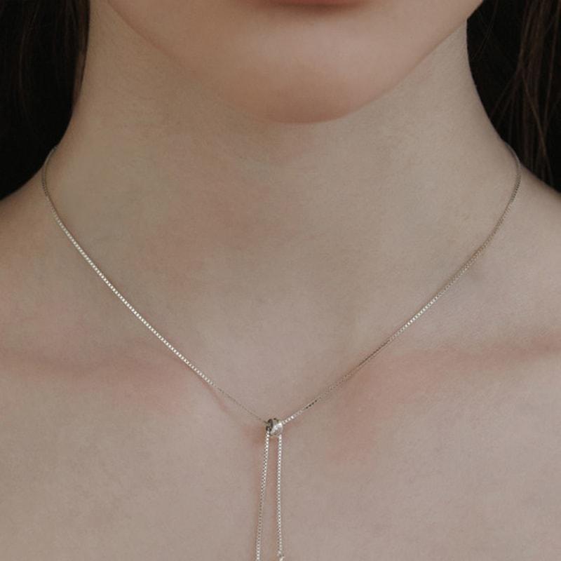 Tatiana (925 Silver) Heart Tail Drop Tie Necklace NZ2431