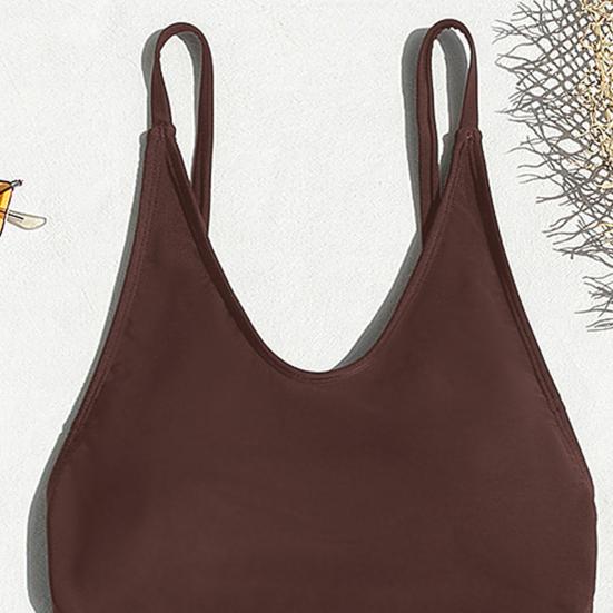 Women Sexy Monokini V-Neck Sleeveless Swimsuit Backless Design Figure-Enhancing Fit One-piece Bikini