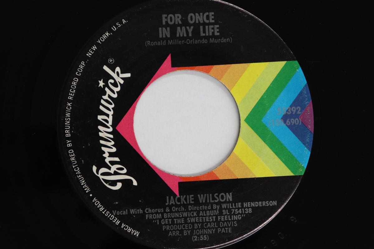

7inch Record JACKIE WILSON - For Once In My Life / You Brought A 55392 BRUNSWICK 1968 US Soul/Funk Used