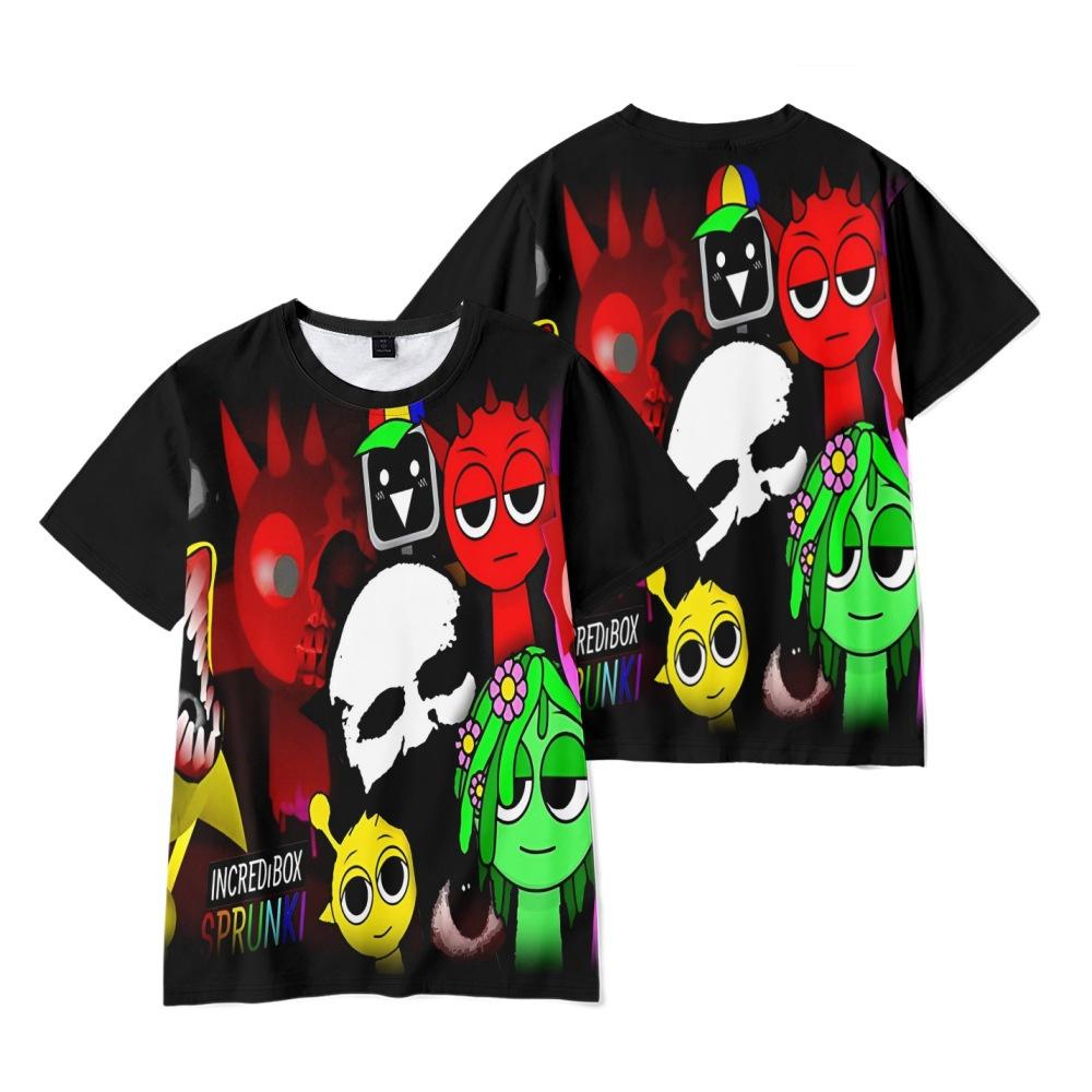 

12 цветов, забавная мультяшная футболка Sprunki, крутая мужская футболка с круглым вырезом, повседневная унисекс, уличная одежда, аниме, модная футболка, Camisetas Ropa Hombre L зелёный