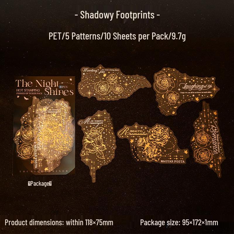 Tomato Sauce Girl: Night Series Gold & Silver PET Sticker Collage (6 Designs)