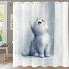 Cute Cartoon Cat And Dog Shower Curtain, Bathroom Decorative Curtain, Printed Shower Curtain, Home Decoration Curtain With Hooks