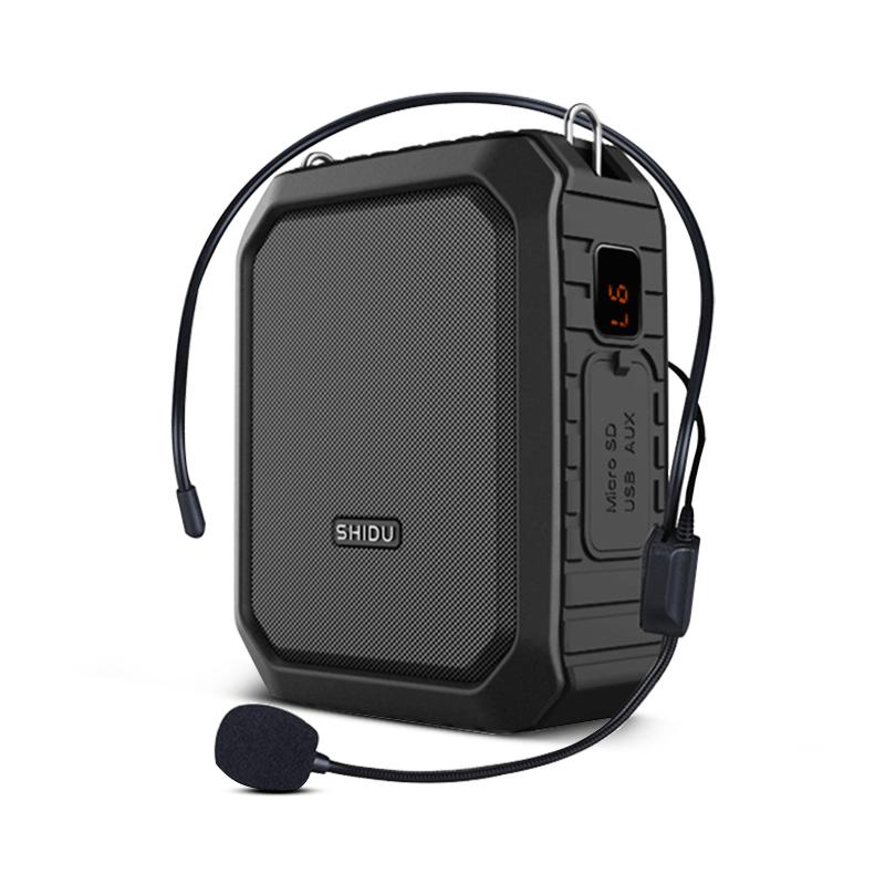 

SHIDU M800 Portable Voice Amplifier With Wired Microphone For Teachers IPX5 Waterproof Bluetooth Speaker 4400mAh Power Bank чорний