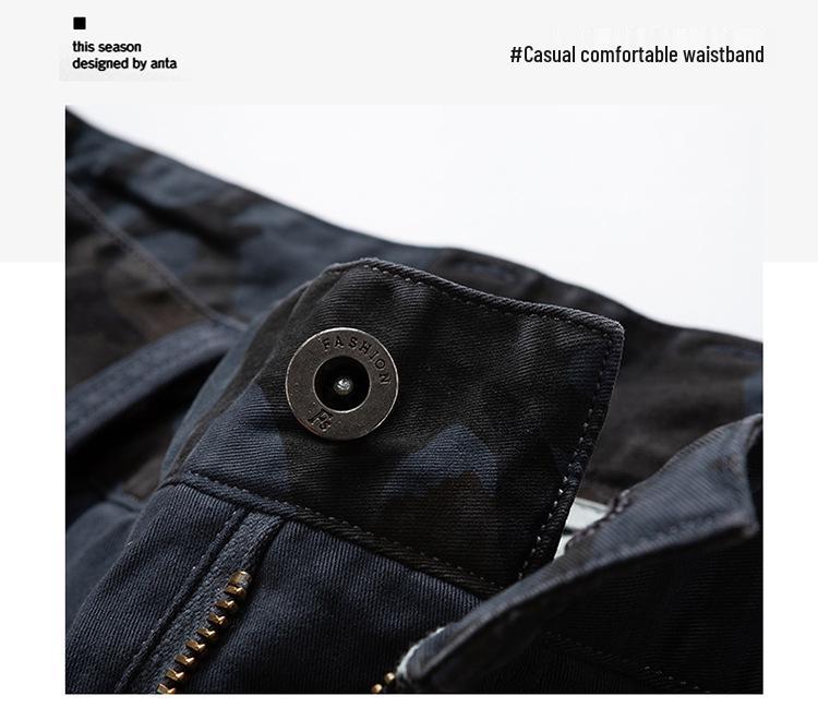 Men's Camouflage Multi-Pocket Elastic Cuff Overalls W9032