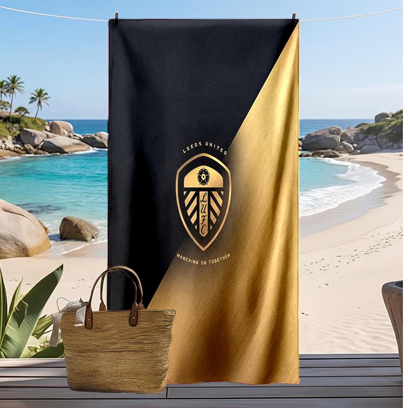 Leeds United Football Print Beach Towel, Large Soft Quick Dry Towel for Beach Camping Swimming