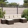 VidaXL 6-Piece Garden Sofa Set with Brown Cushions In Poly Rattan 3347168