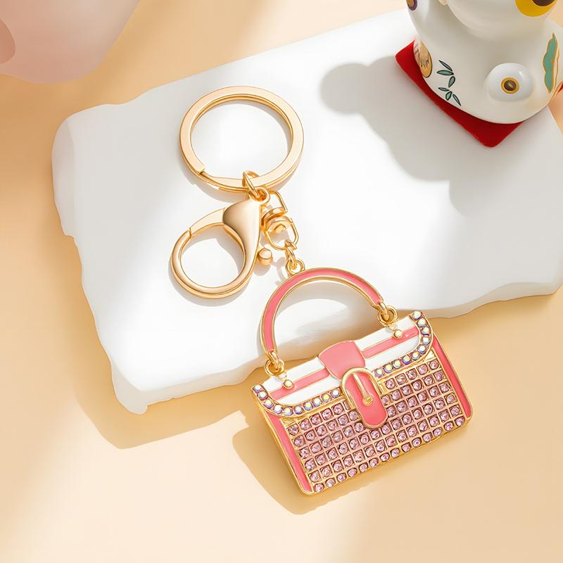 Chinese Style Lion Dance Rhinestone Metal Keychain Small Pendant Creative Backpack Keychain