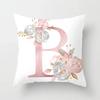 Sweet Pink Pillowcase Decoration 26 Letters Pillowcase Pillowcase Car Cushion Cover Home