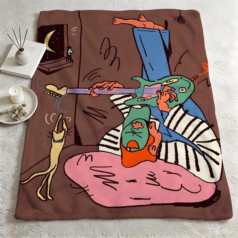 artist DDarren Shaddickk Throw Warm Soft Flannel Blanket Multiuse for Sofa Bed Camping Travel Nap